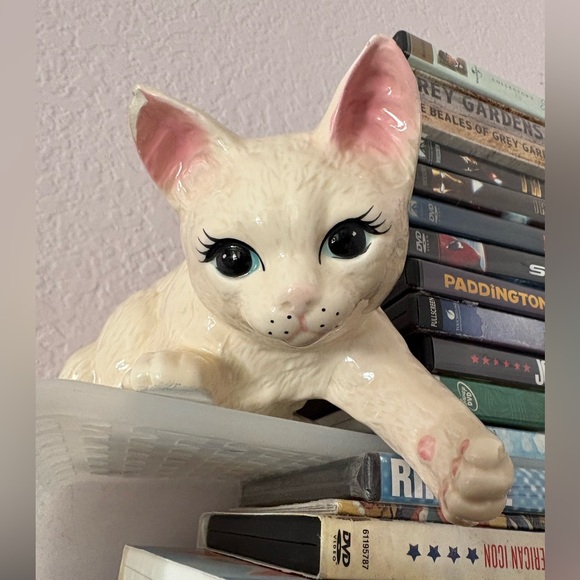 Elegant Ceramic Cream Cat Figurine Vintage Grandma Pretty Kitty 🐱 - Picture 12 of 12